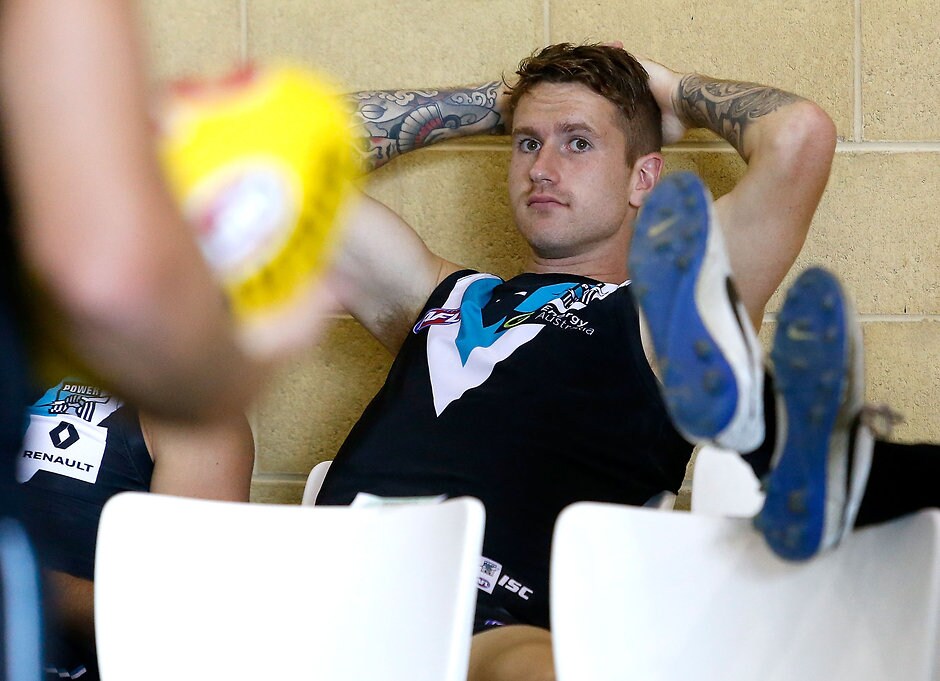 AFL 2016 Media - Port Adelaide Team Photo Day ADELAIDE, AUSTRALIA - MARCH 7: Cam O'Shea of the Power is seen during Port Adelaide Power official team photo day at Alberton Oval, Adelaide on March 7, 2016. (Photo by Justine Walker/AFL Media)